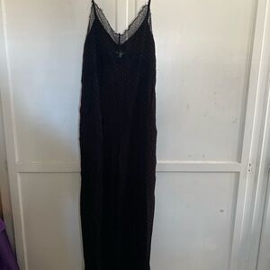 Topshop Black Lace-Trim Jumpsuit